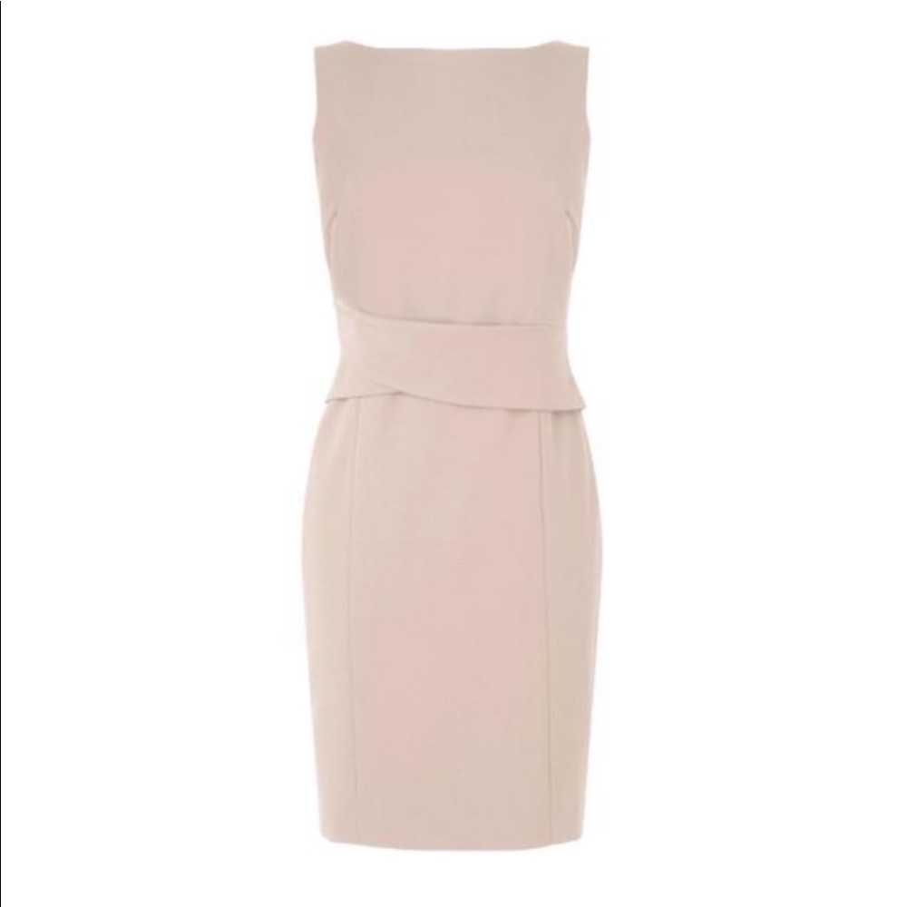 L.K.Bennett Beige Clara Pleat Work Dress